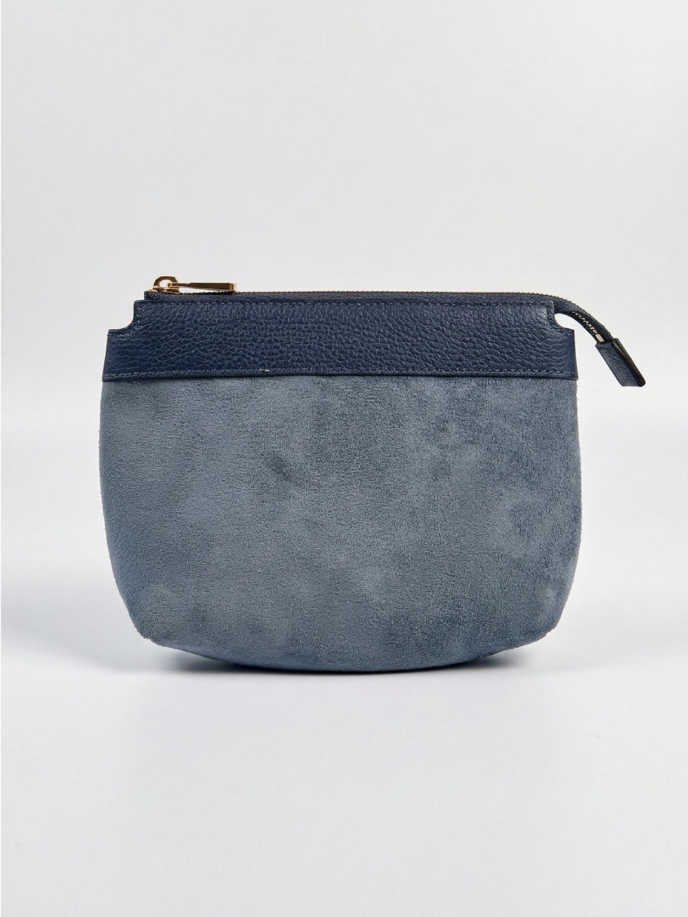 Smaak Amsterdam Coin Purse Cosmetic Bag Suede Leather Blue OS - Picture 1 of 11